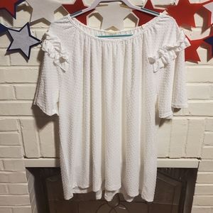 Oddy plus size 3x white top